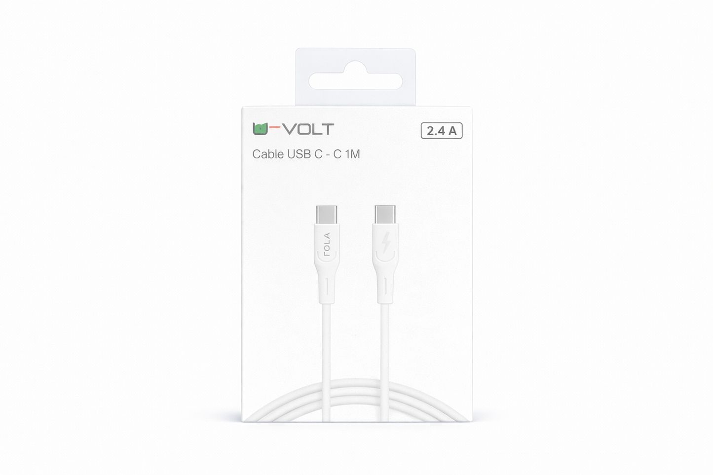 Cable USB-C a USB-C VOLT 1 m | Carga Rápida 2.4A y Sincronización