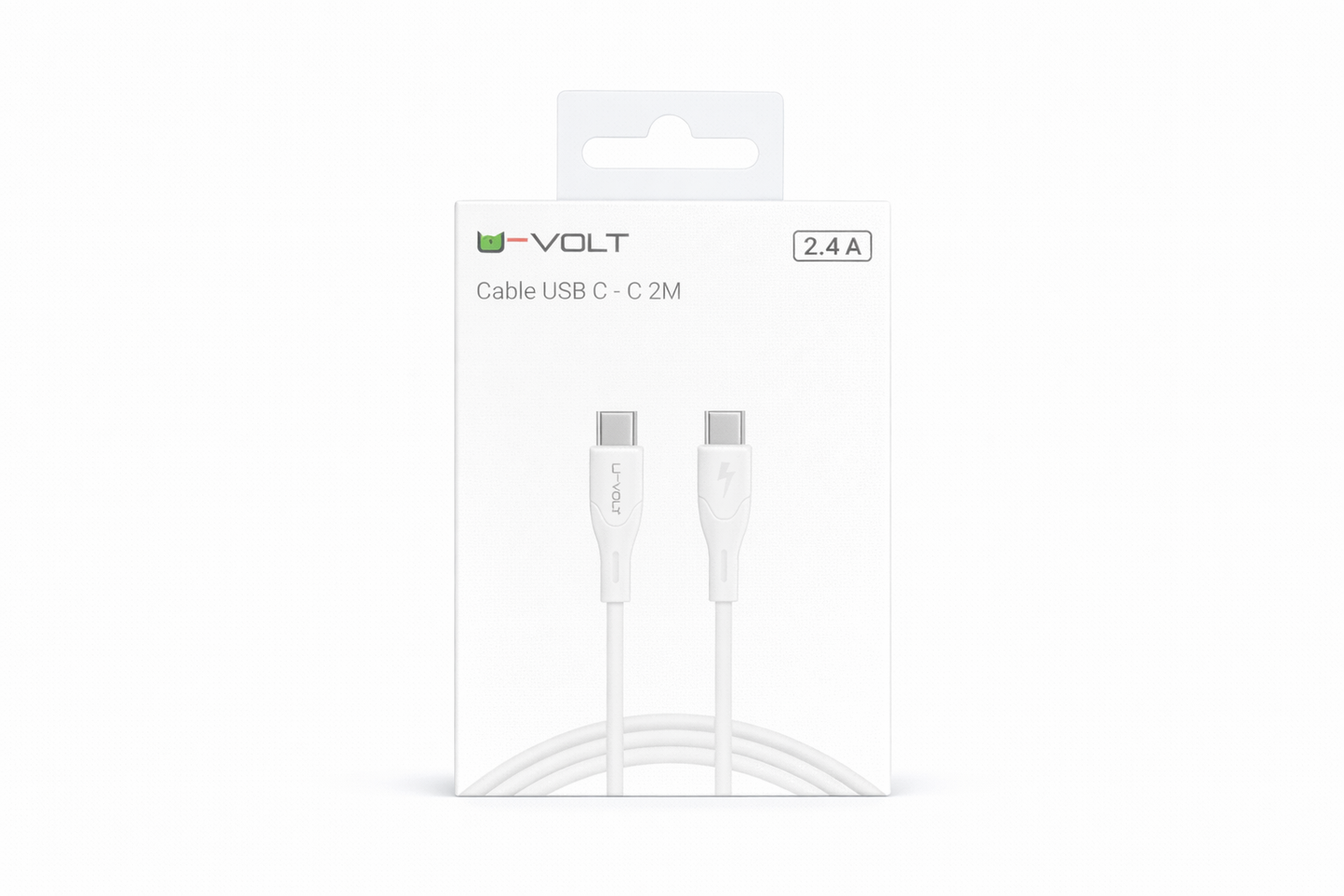 Cable USB-C a USB-C V-VOLT 2 m | Carga Rápida 2.4A y Datos