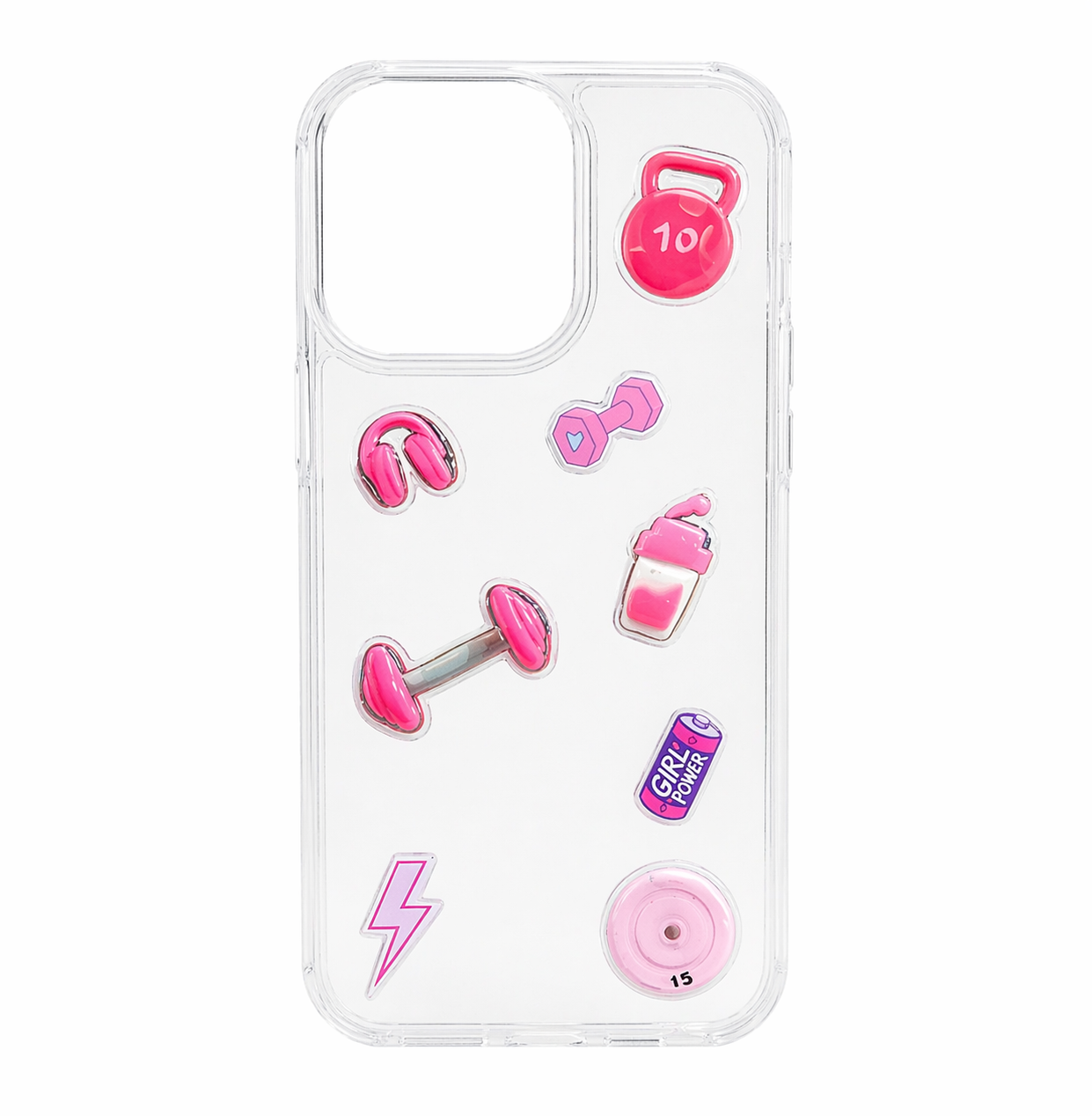 Funda Transparente Gym Girl 3D para iPhone 16