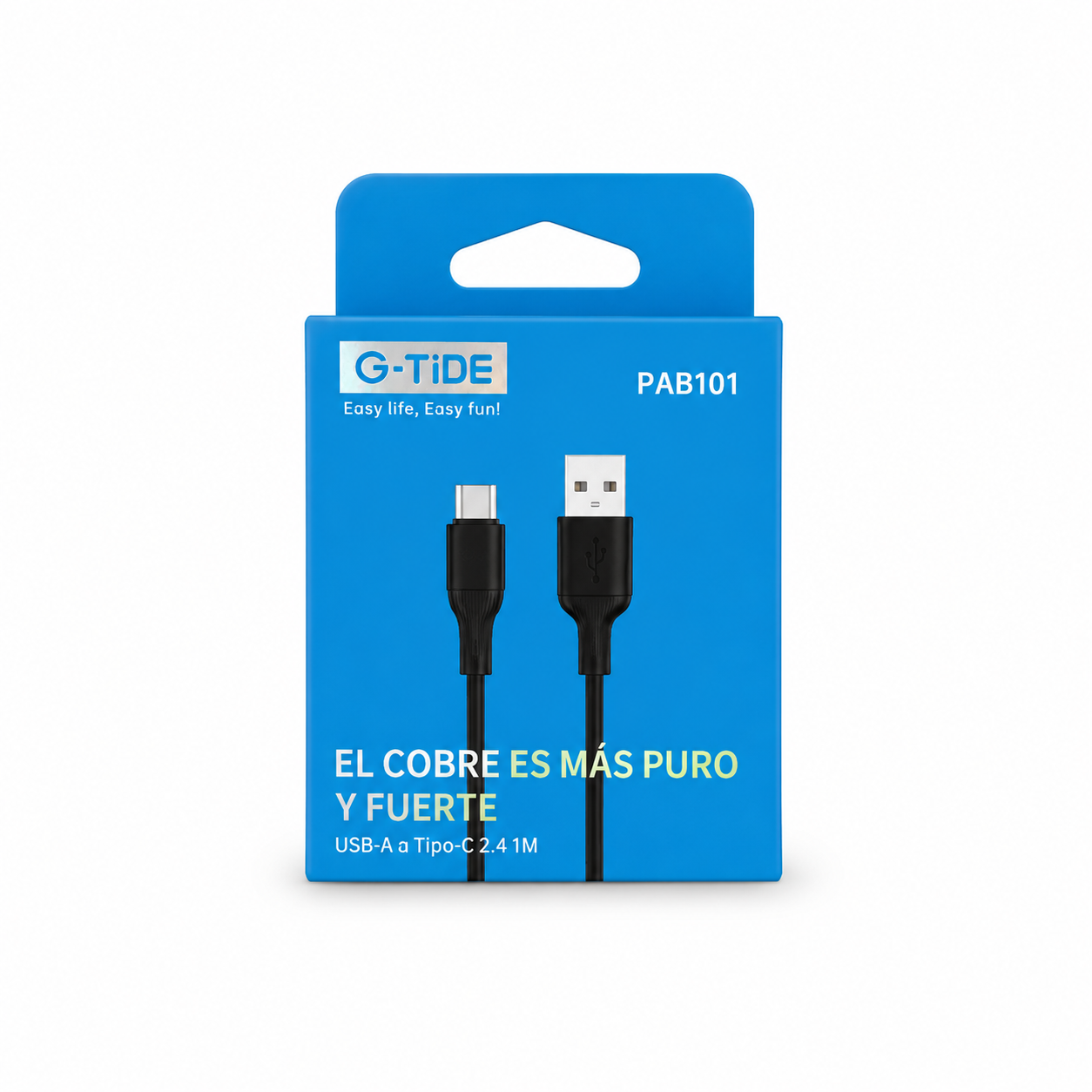 Cable G-TiDE USB-A a Tipo C 2.4A 1M PAB101