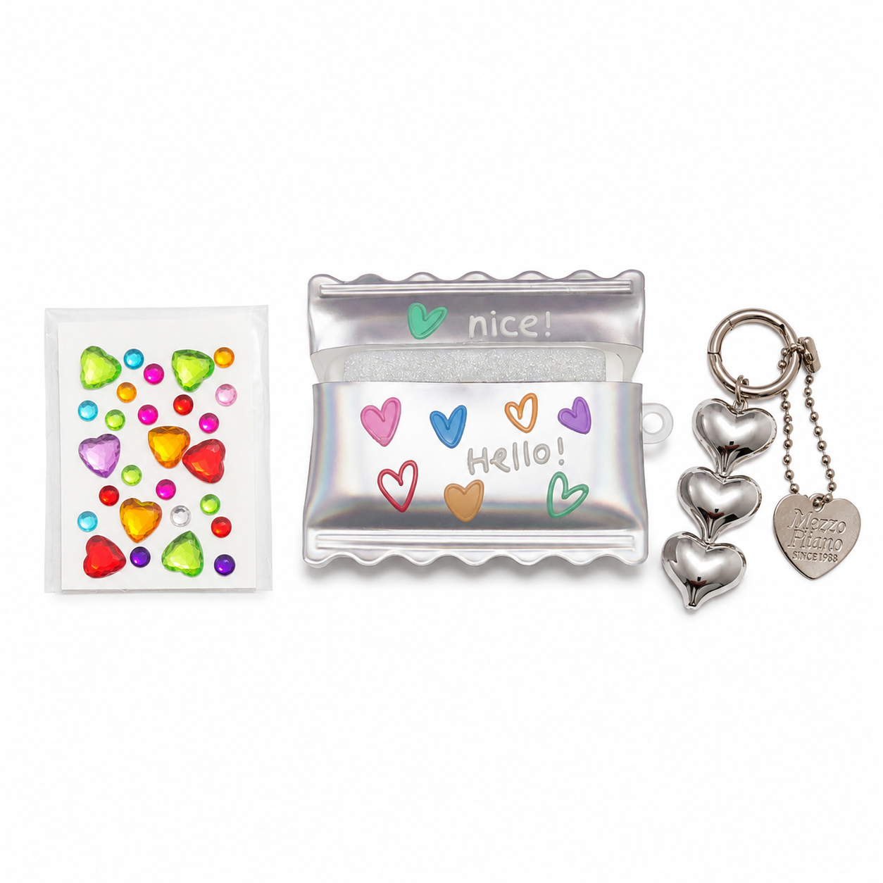 Funda Mezzo Piano Corazones Set Dije para AirPods Pro 2