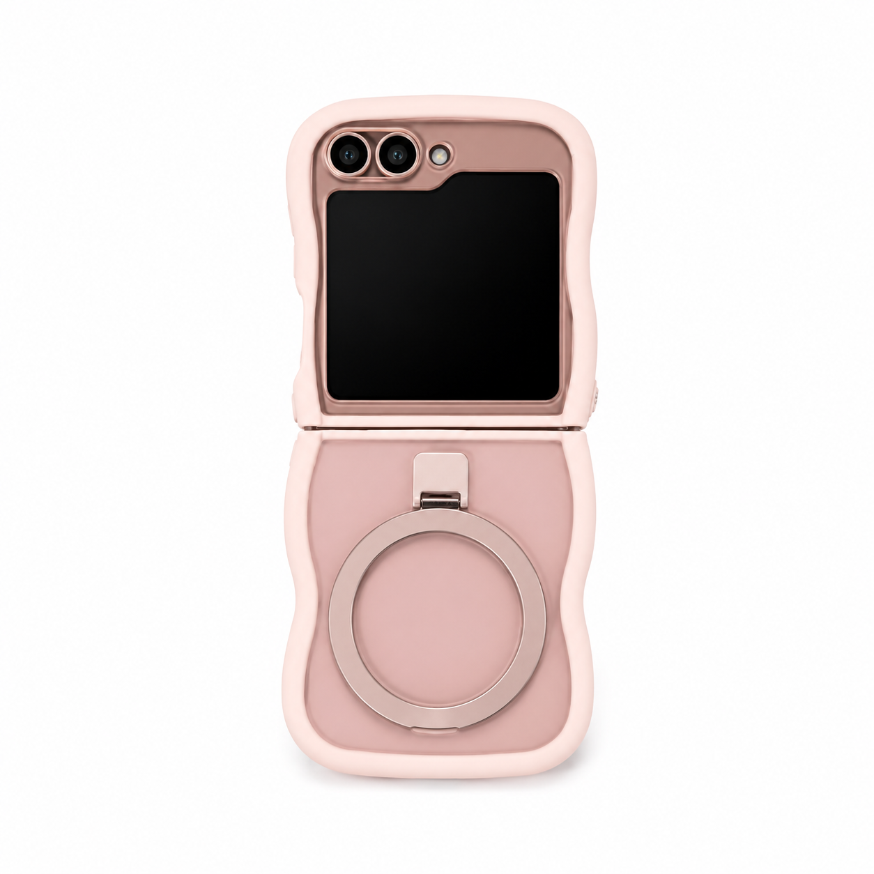 Funda Silicona Wave con Aro Soporte para Samsung Z Flip 6