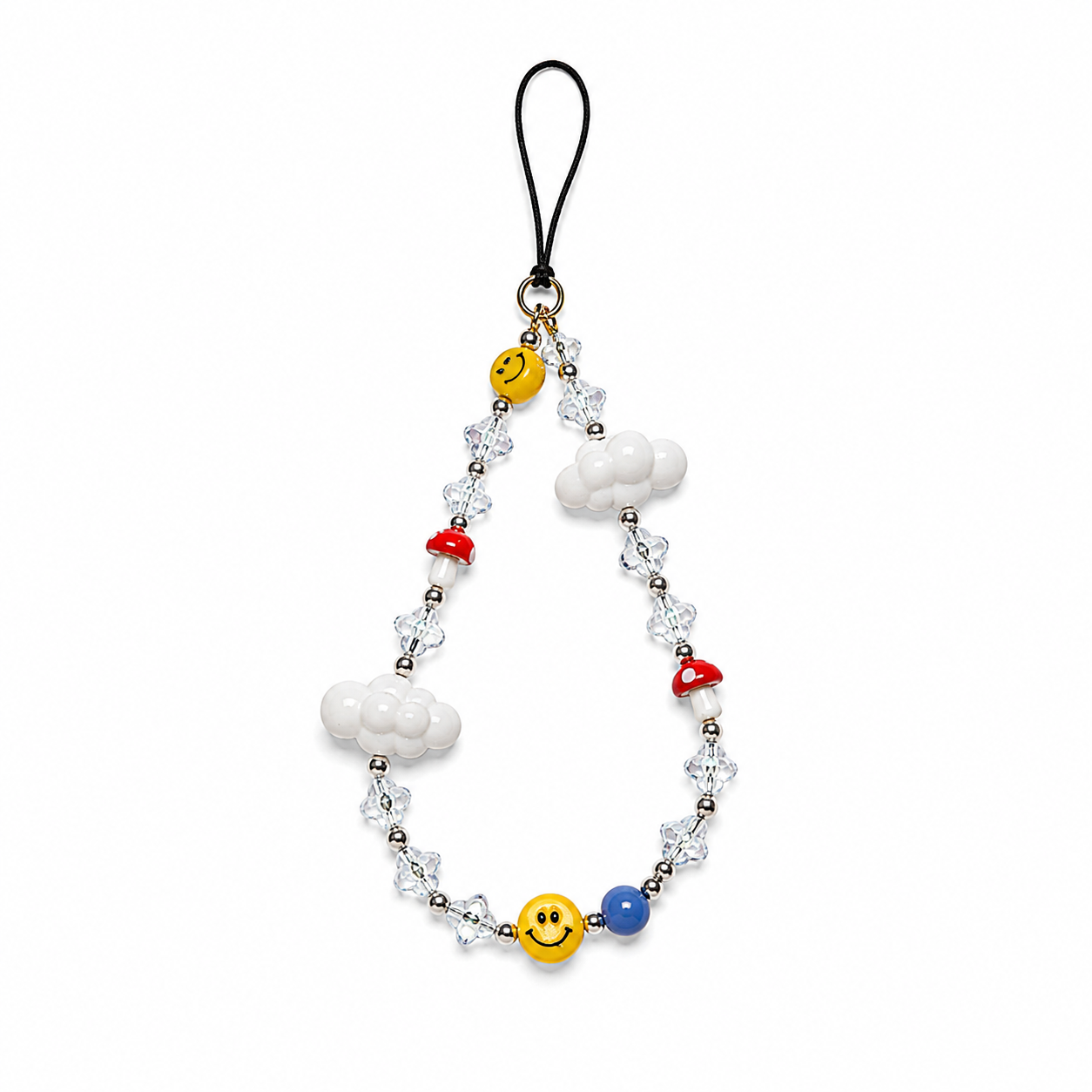Colgante para Celular Cuentas Nubes Hongos Smiley Cristales