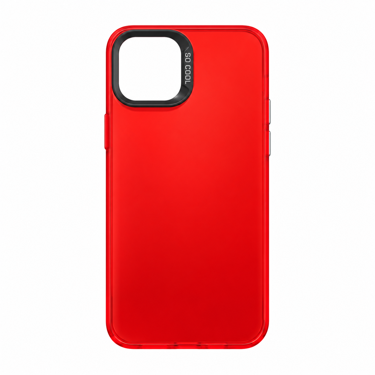 Funda Silicona Roja Translúcida Cámara Reforzada iPhone 14 Plus 15 Plus