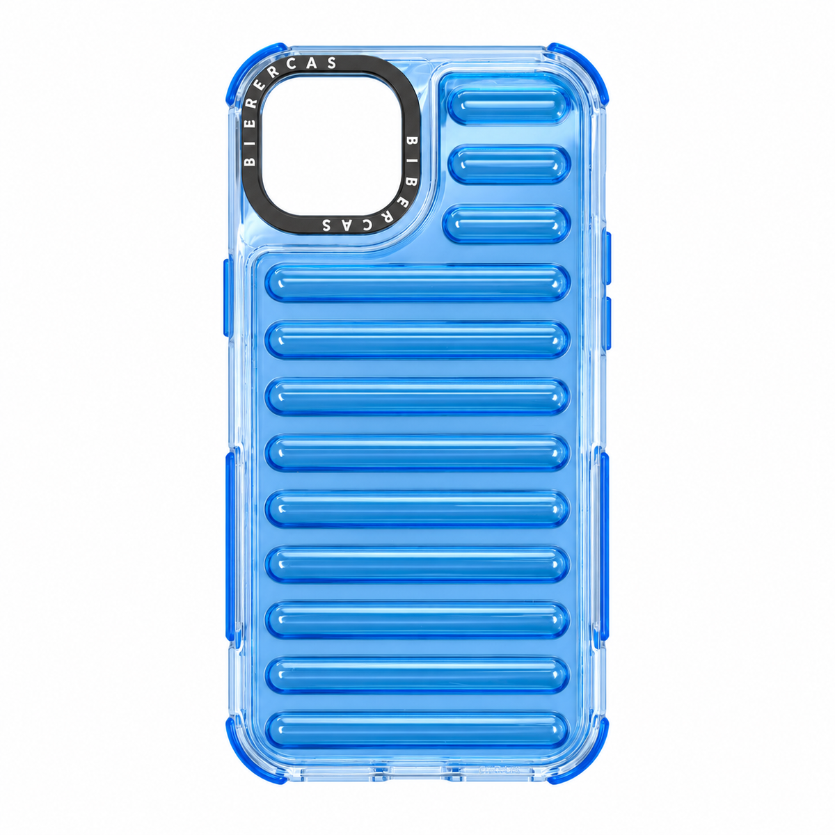 Funda Antigolpes Azul Rayas Relieve Reforzada iPhone 14 Plus 15 Plus