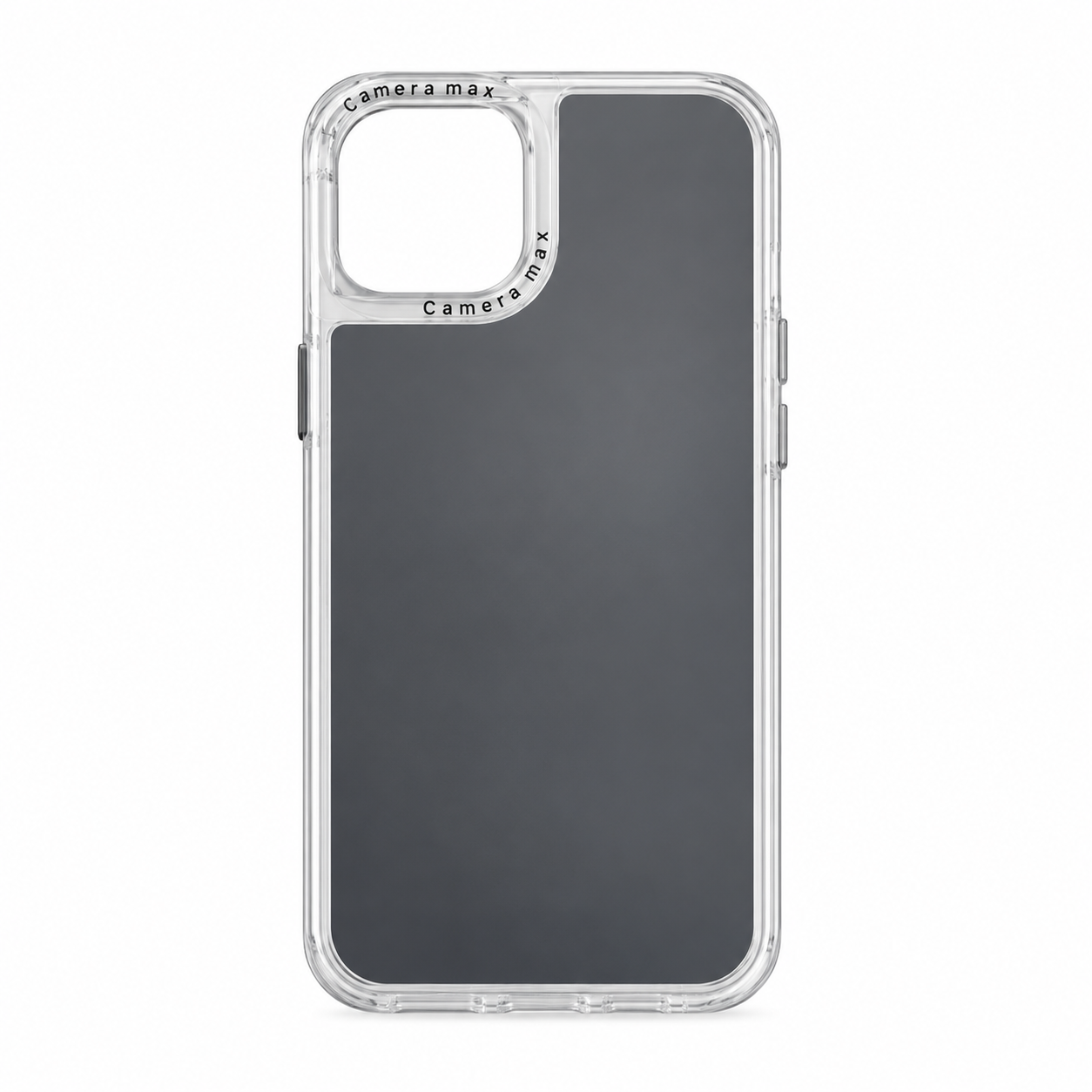 Funda Bicolor Gris Mate Cámara Transparente iPhone 14 Plus 15 Plus