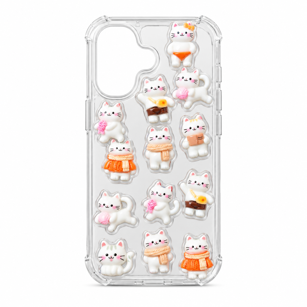 Funda Transparente Gatitos 3D en Relieve iPhone 17
