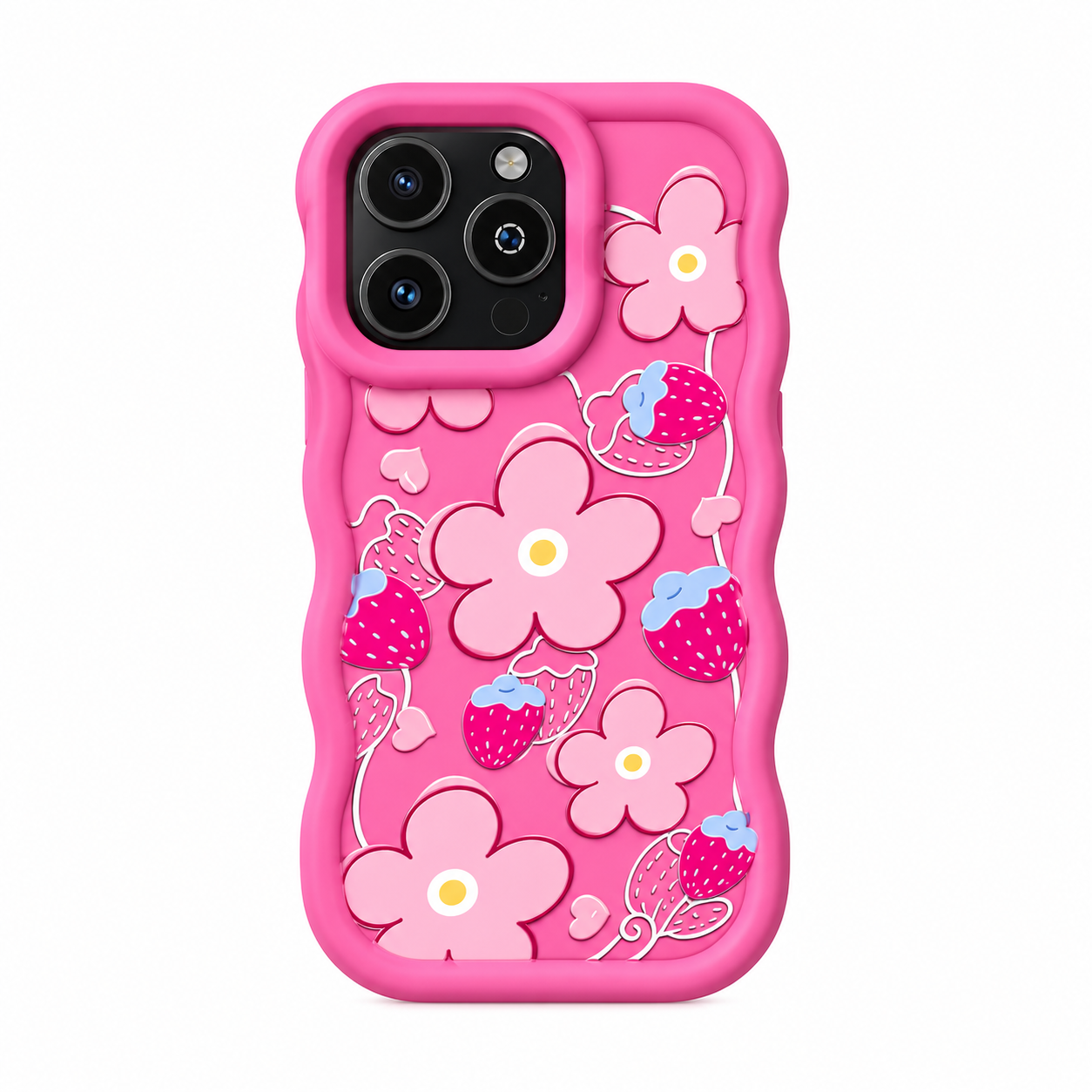 Funda Wavy con Diseño de Fresas y Flores para Honor X5c