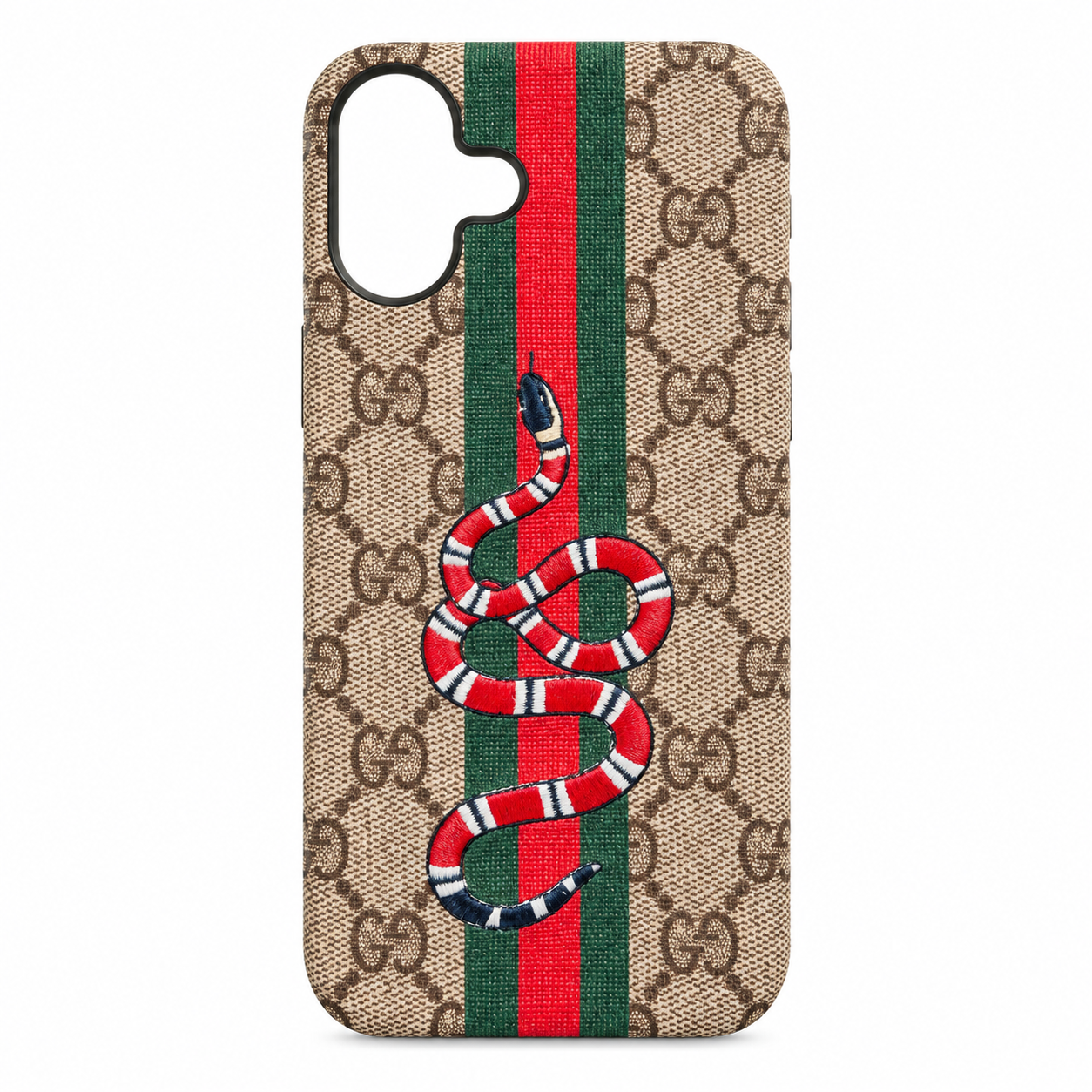 Funda Tela Monograma con Serpiente Bordada iPhone 16 Plus
