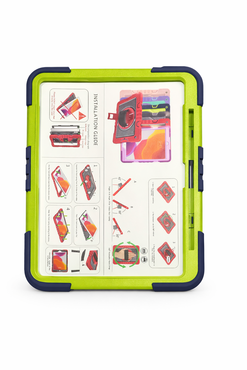Funda Uso Rudo con Soporte Giratorio y Correa para iPad 10 G - 11 G - A16