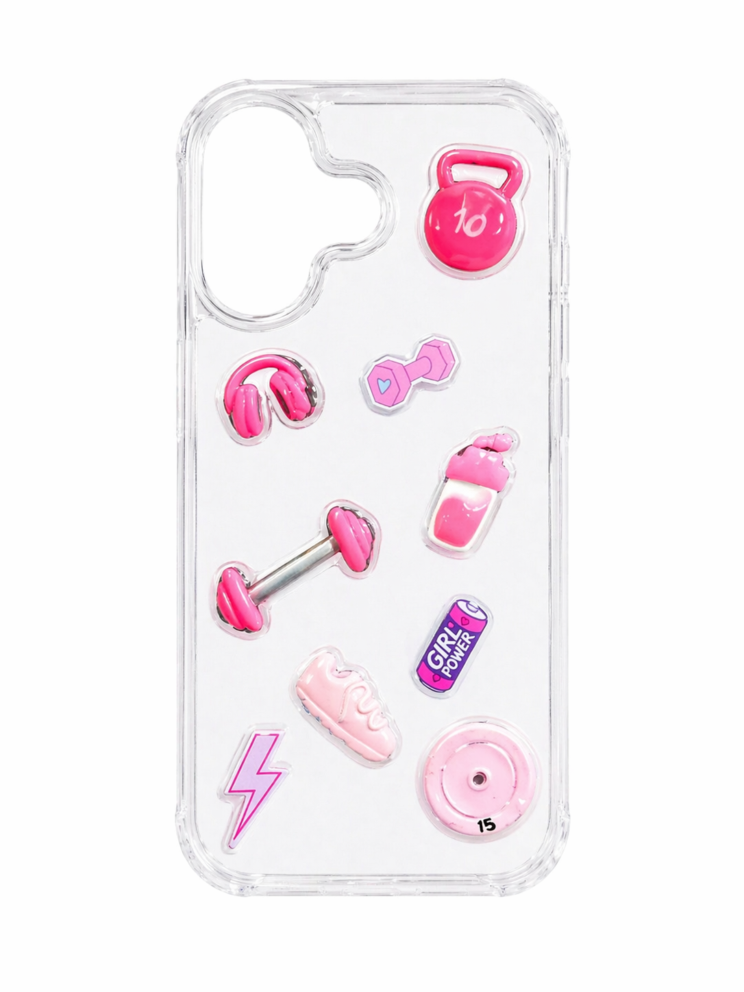 Funda Transparente Gym Girl 3D para iPhone 17