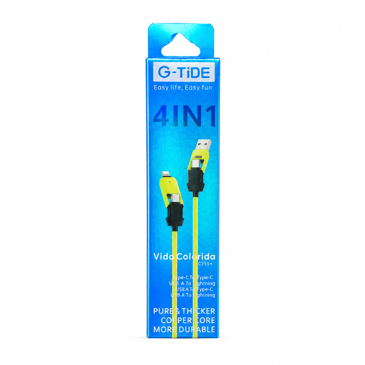 Cable G-TiDE 4 en 1 USB-A/C a Lightning/Type-C CC155+