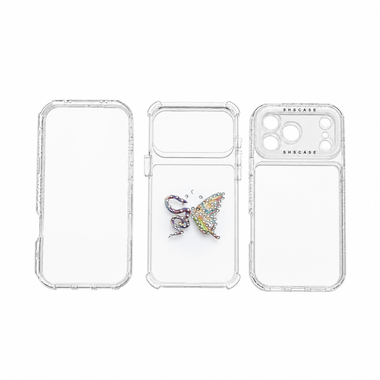 Funda Transparente Mariposa con Pedreria para iPhone 17 Pro Max
