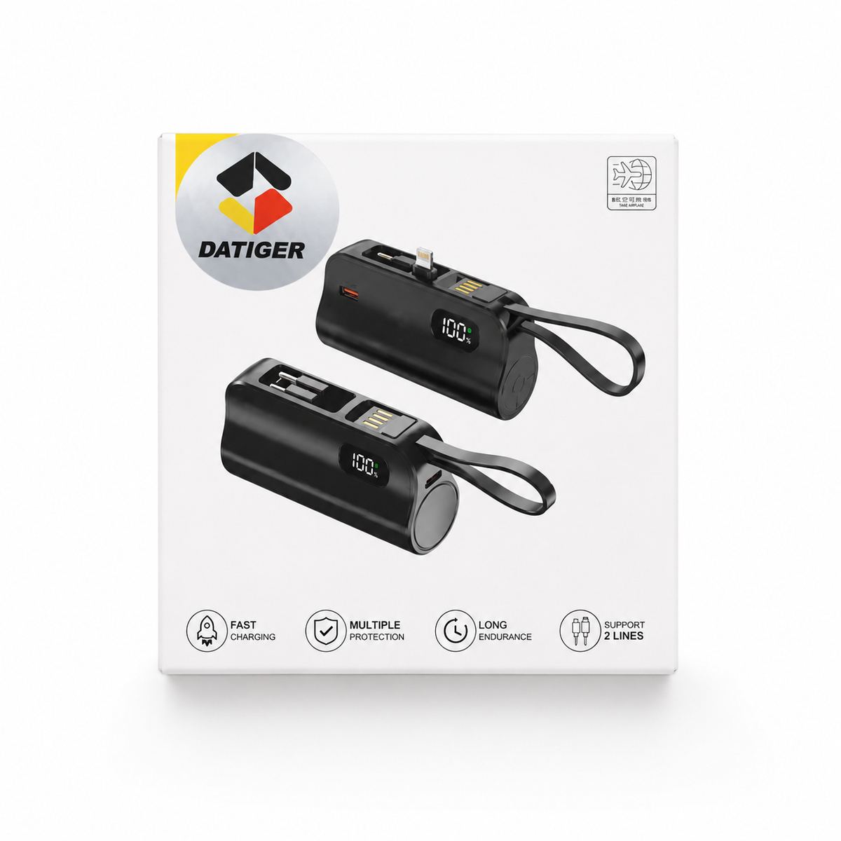 Powerbank 5000mAh Datiger Carga Rápida LED 2 Líneas