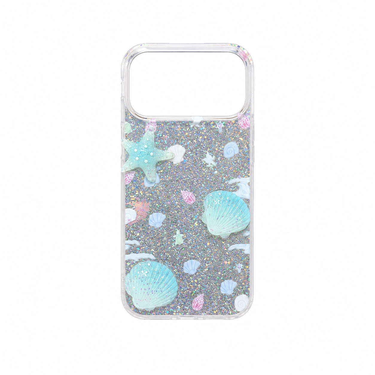 Funda Glitter Holográfico Conchas 3D para iPhone 17 Pro Max