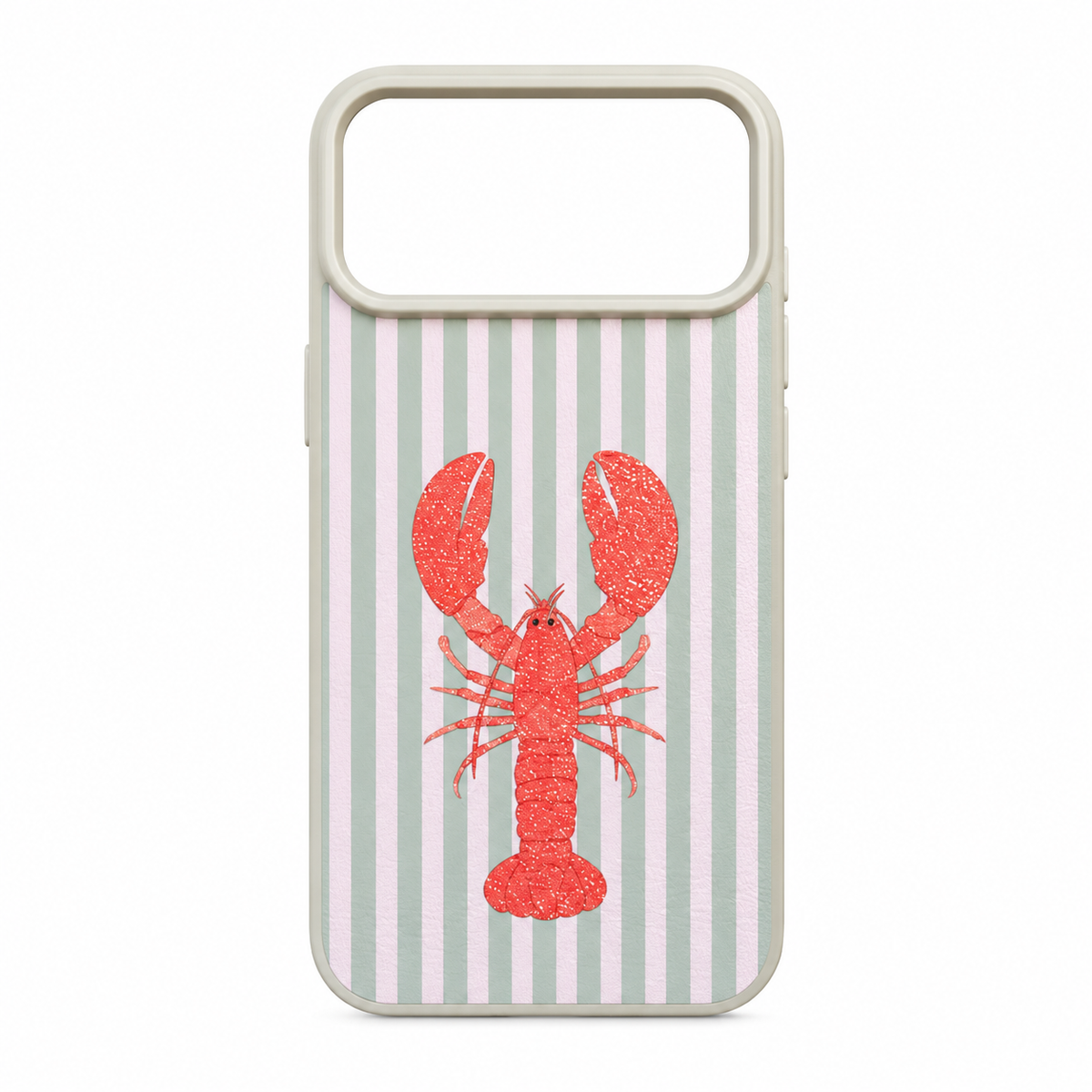 Funda Langosta Coral Rayas Pastel iPhone 17 Pro Max