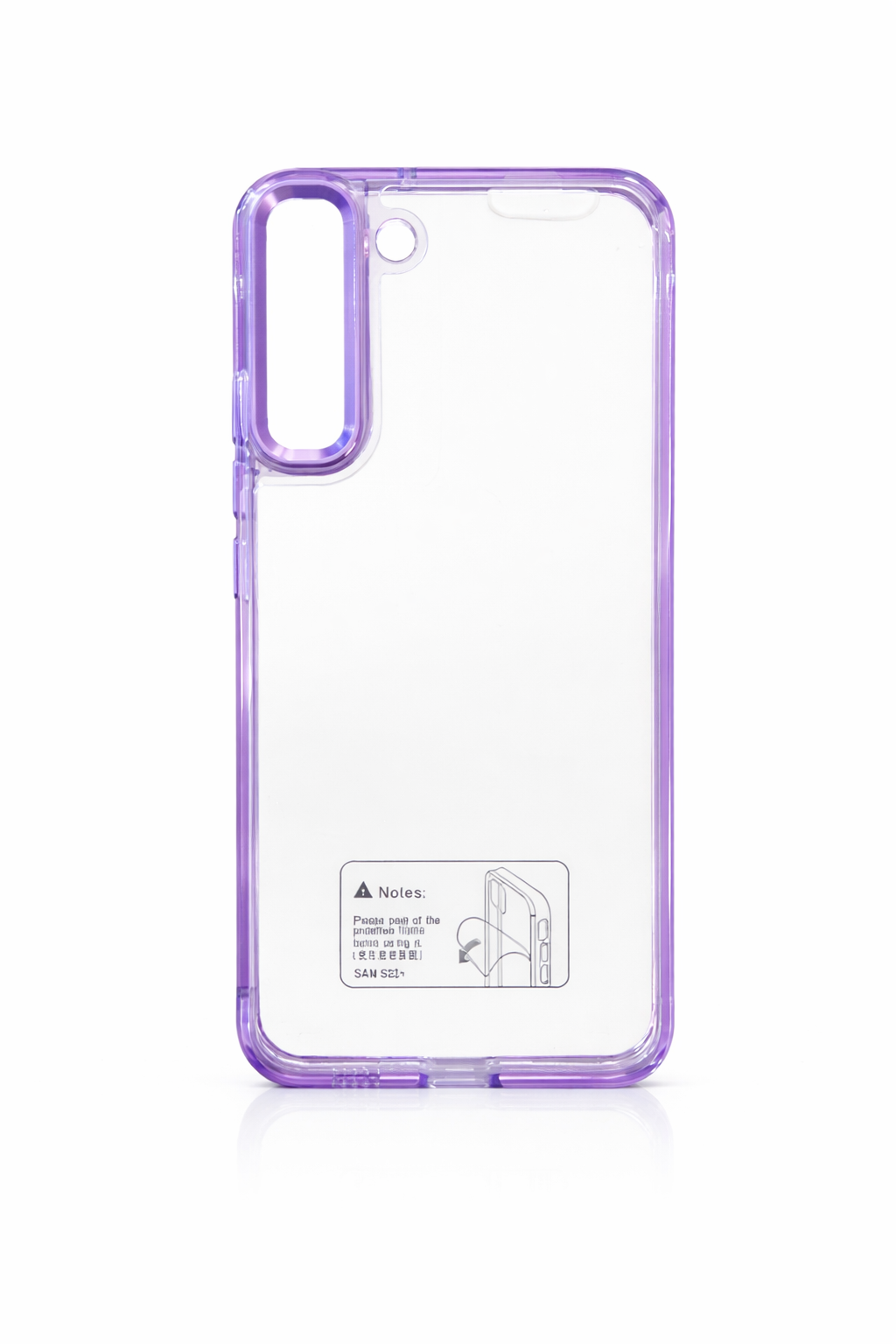Funda Crystal Clear con Bordes Lila para Samsung S22+