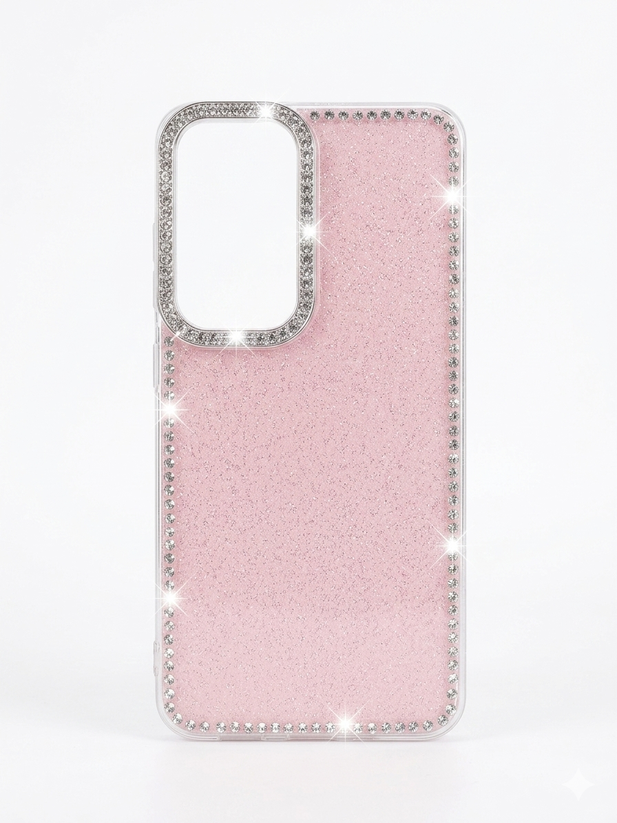 Funda con Brillos y Marco de Pedrería para Samsung S26 Plus