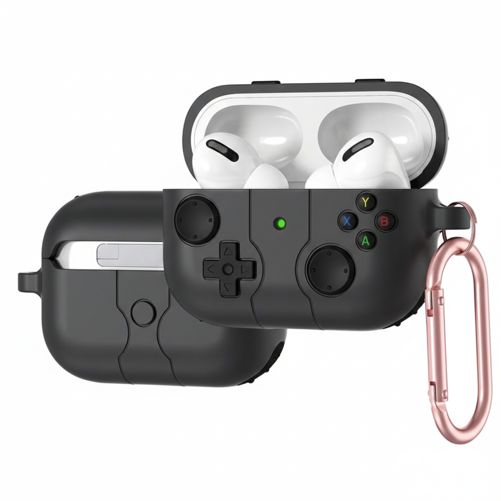 Funda Gamer Tipo Control con Mosquetón para AirPods Pro 3