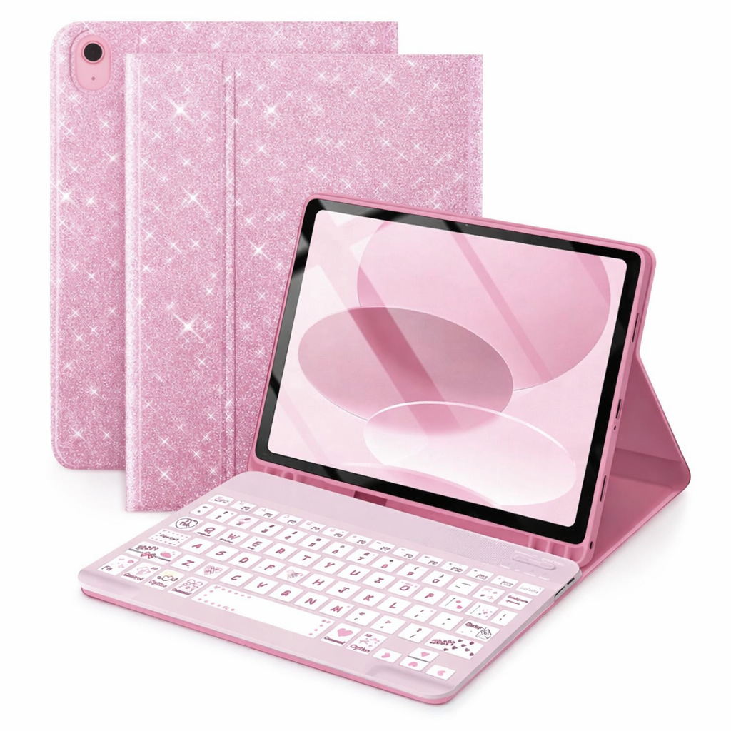 Funda Glitter con Teclado Bluetooth para iPad A16 - 10.ª Generación