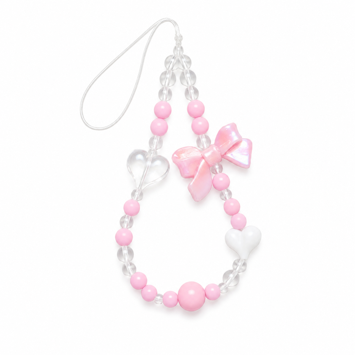Charm Correa Pulsera con Moño y Corazones para Celular