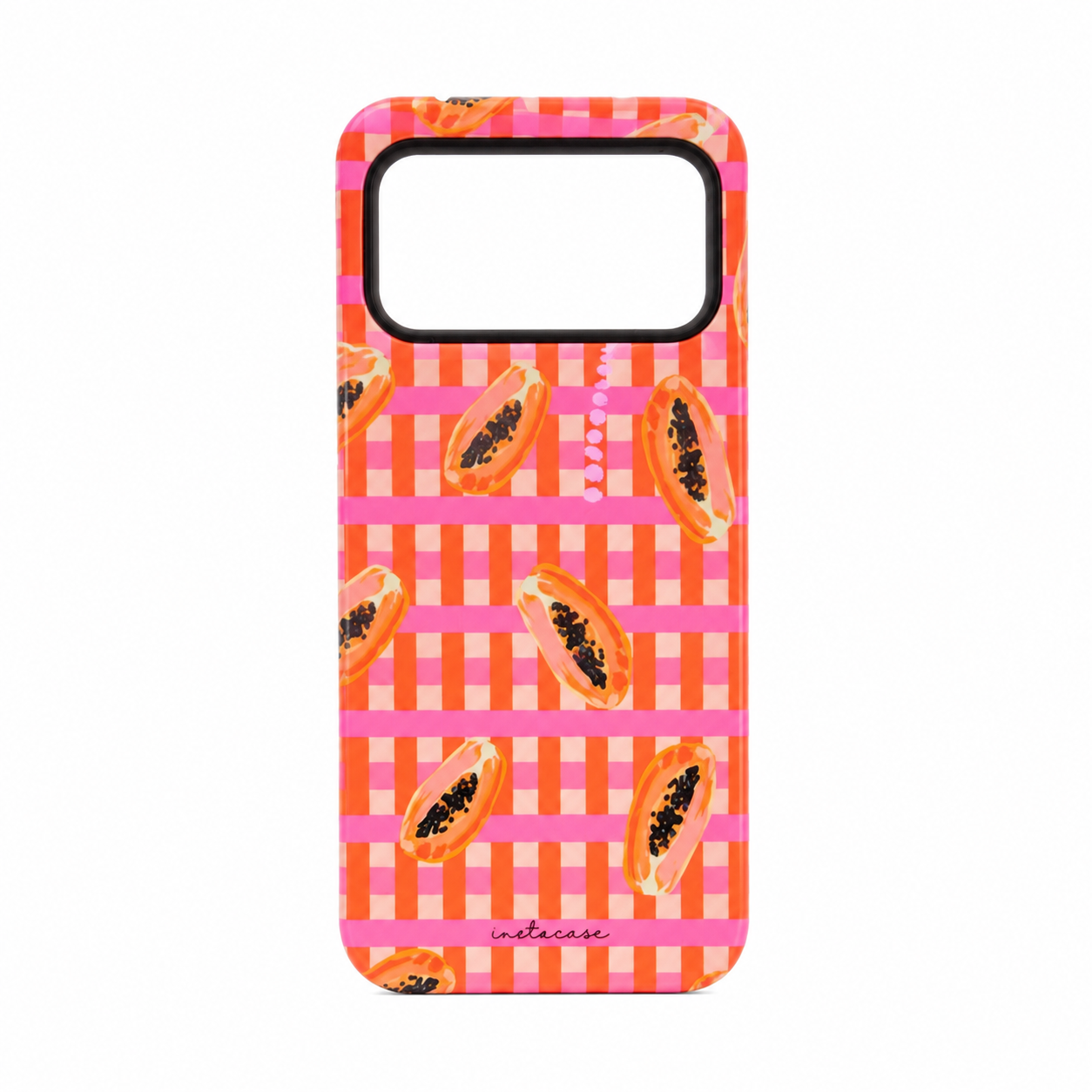 Funda inetacase Papaya Vichy para iPhone 17 Pro Max