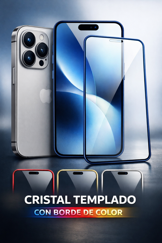 Cristal templado con borde de color para iPhone 12