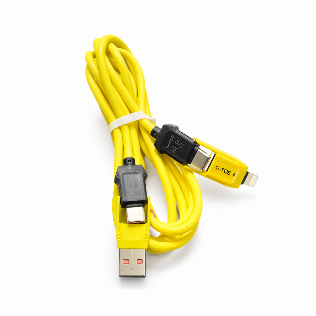 Cable Carga Rápida 240W 4 en 1 USB-A / Tipo-C a Tipo-C y Lightning – Nylon 1.5 m