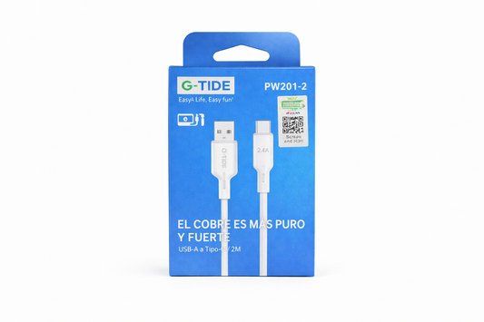 Cable USB-A a Tipo-C 2 m | Carga Rápida 2.4A y Sincronización de Datos