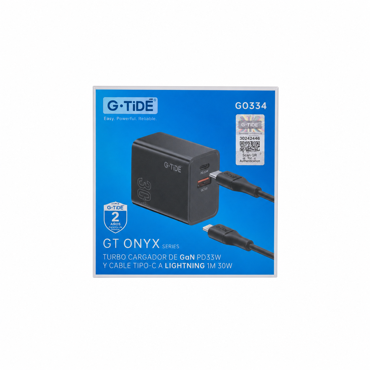 Cargador 33W GaN + Cable USB-C a Lightning 1 Metro
