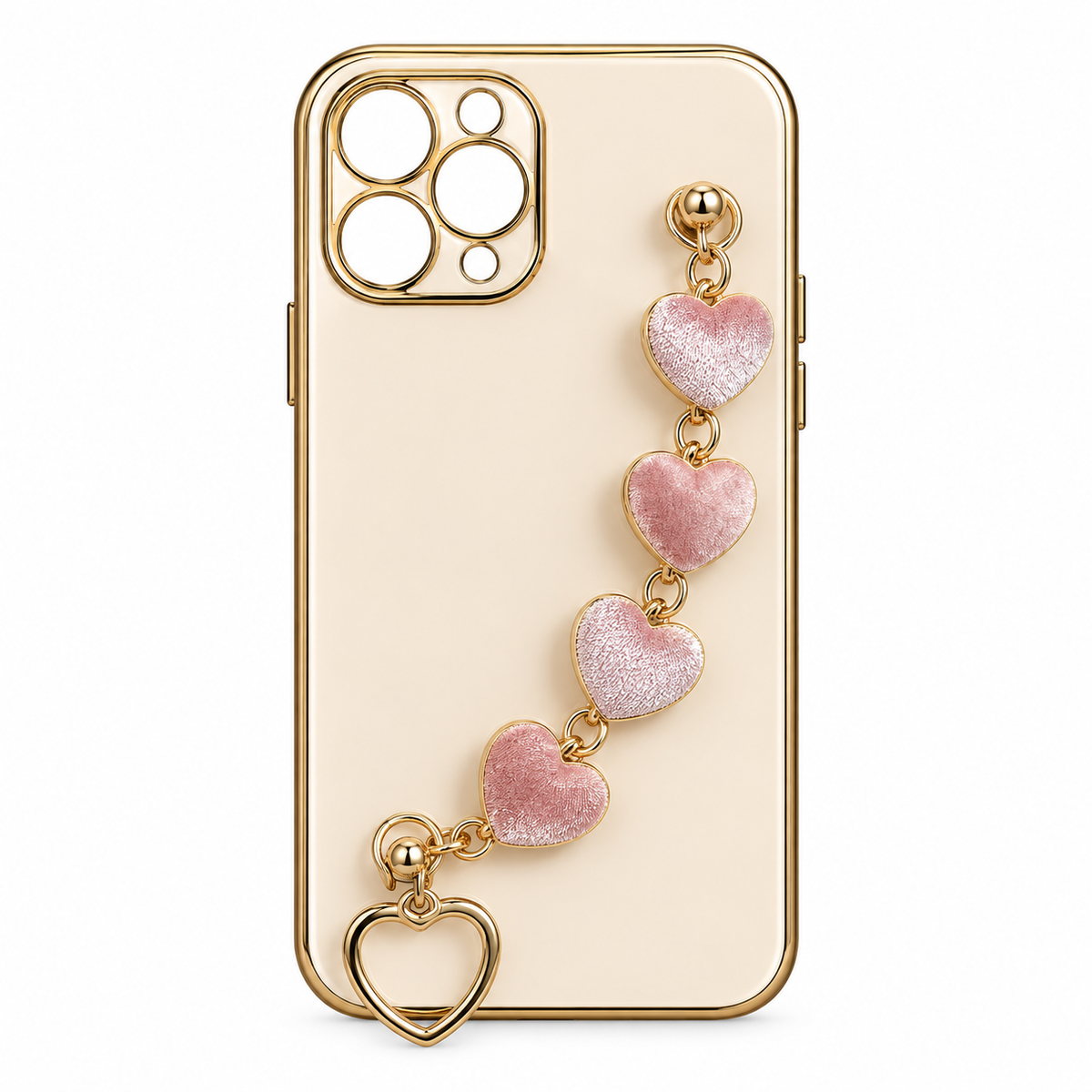 Funda Electrochapada con Pulsera de Corazones iPhone 12 Pro