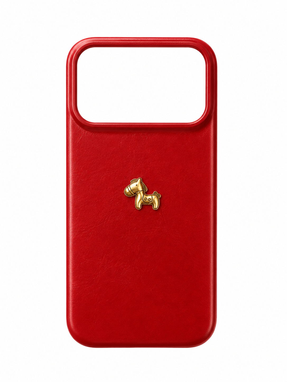 Funda Textura Piel con Emblema Dorado para iPhone 17 Pro Max
