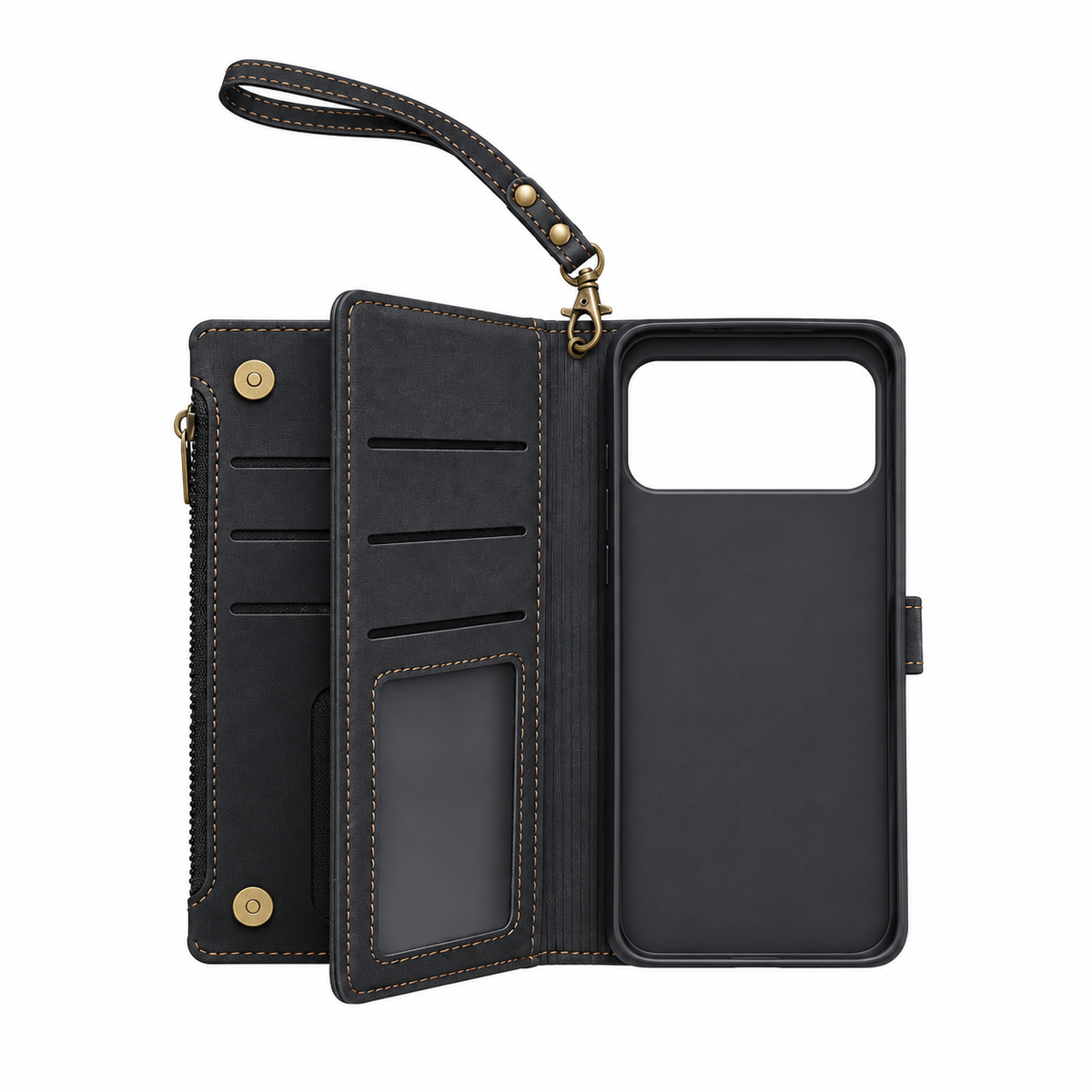 Funda Cartera Cuero con Muñequera iPhone 18 Pro Max