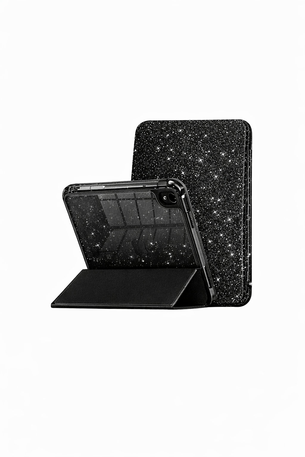Funda Smart Case con Brillos y Soporte Plegable para iPad A16 - 10 - 11 Generación