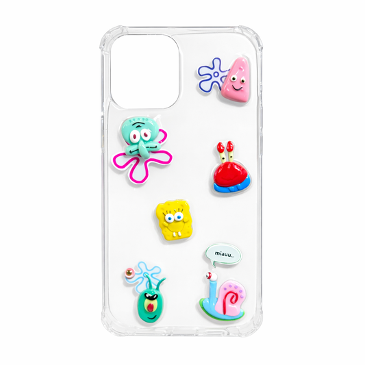 Funda Crystal Clear con Personajes de Fondo de Bikini para iPhone 13 Pro Max