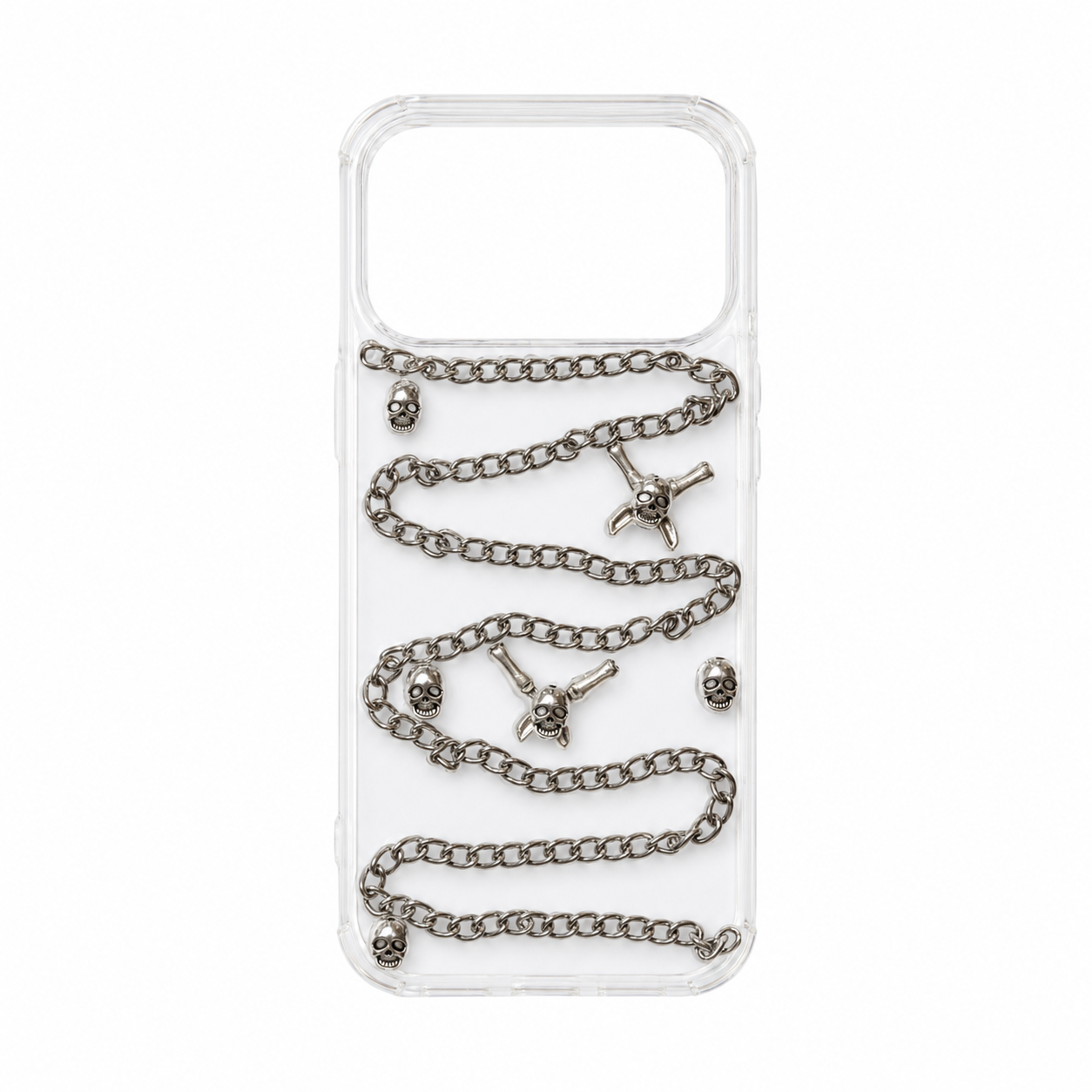 Funda Cadena Skull Transparente para iPhone 17 Pro Max