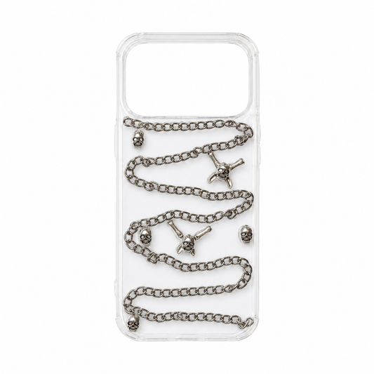Funda Cadena Skull Transparente para iPhone 17 Pro Max
