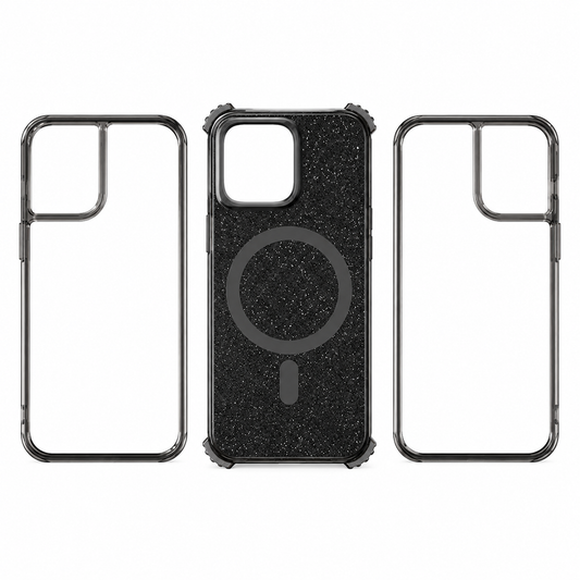 Funda 3 Piezas MagSafe Glitter Antigolpe para iPhone 16e/17e