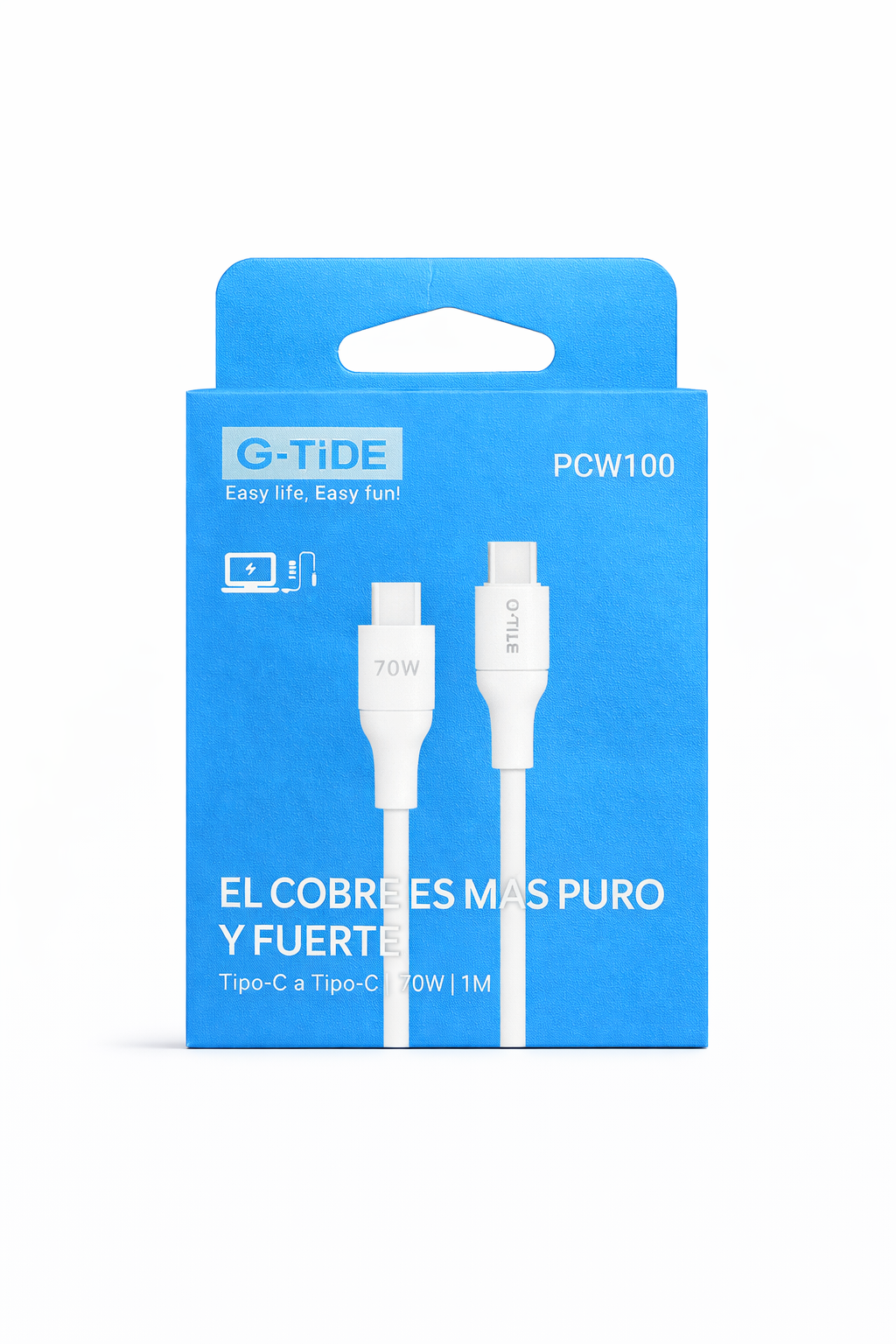 Cable de Carga Ultra Rápida 70W USB-C a USB-C