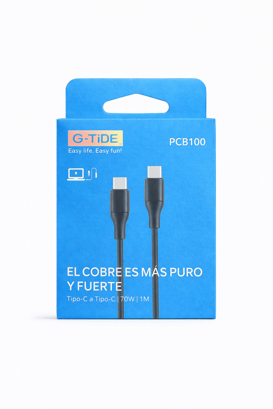 Cable de Carga Ultra Rápida 70W USB-C a USB-C