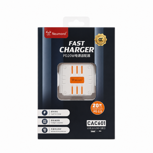 Cargador Neumond 20W Dual USB-A + USB-C PD 3.0
