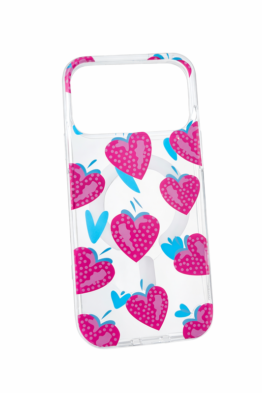 Funda Transparente con Diseño de Corazones y MagSafe para iPhone 17 Pro Max