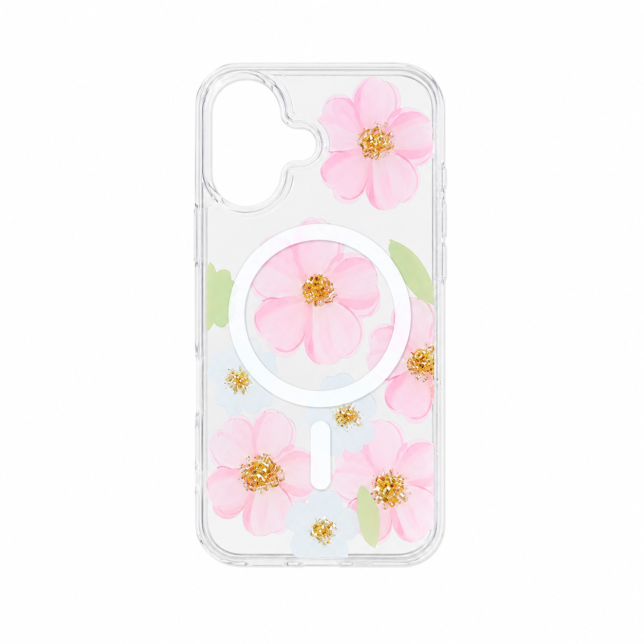 Funda Transparente Flores MagSafe iPhone 16