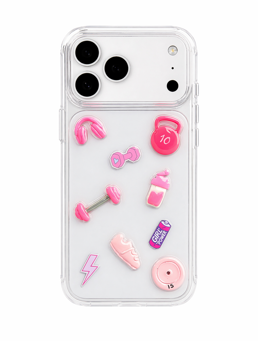 Funda Transparente Gym Girl 3D para iPhone 17 Pro