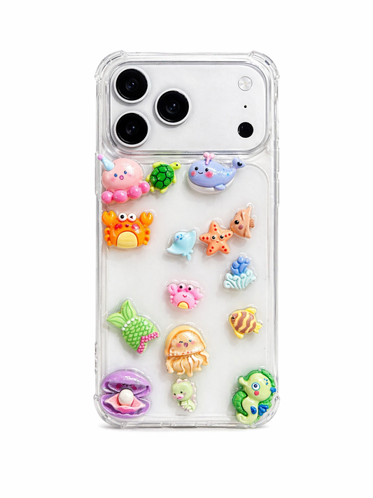 Funda Relieve 3D Animales Marinos Kawaii para iPhone 17 Pro Max
