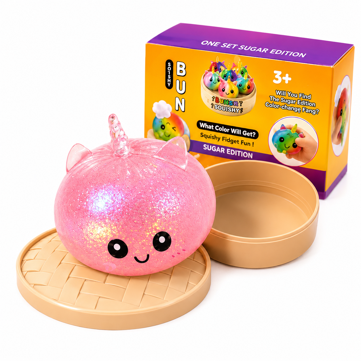 Squishy Bun Unicornio Sugar Edition Glitter Vaporera