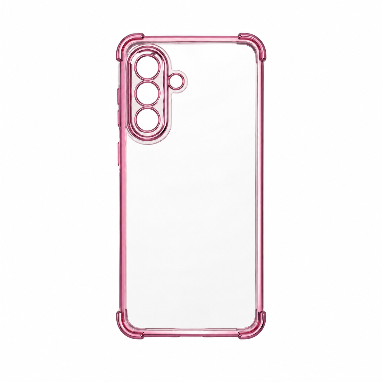 Funda Crystal Clear Marco Cromado Esquinas para Samsung A57
