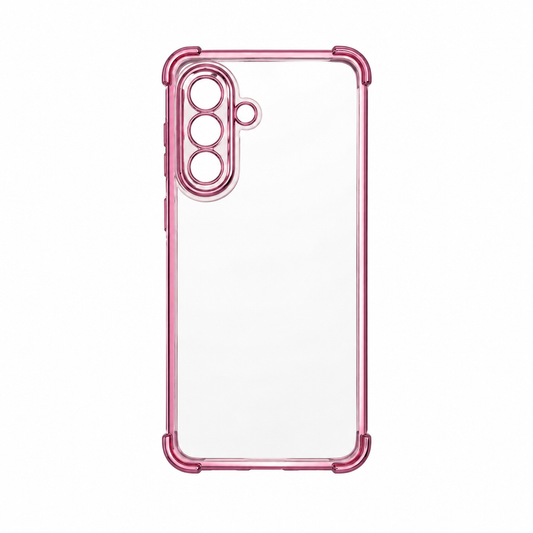 Funda Crystal Clear Marco Cromado Esquinas para Samsung A57