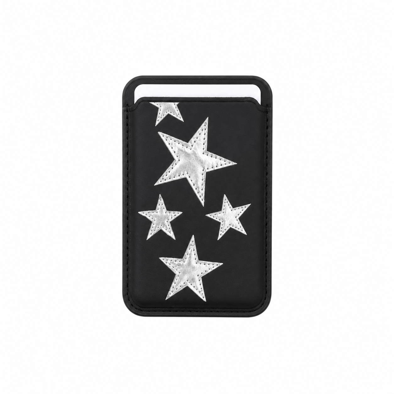 Tarjetero MagSafe Magnético Estrellas Metálicas Relieve iPhone