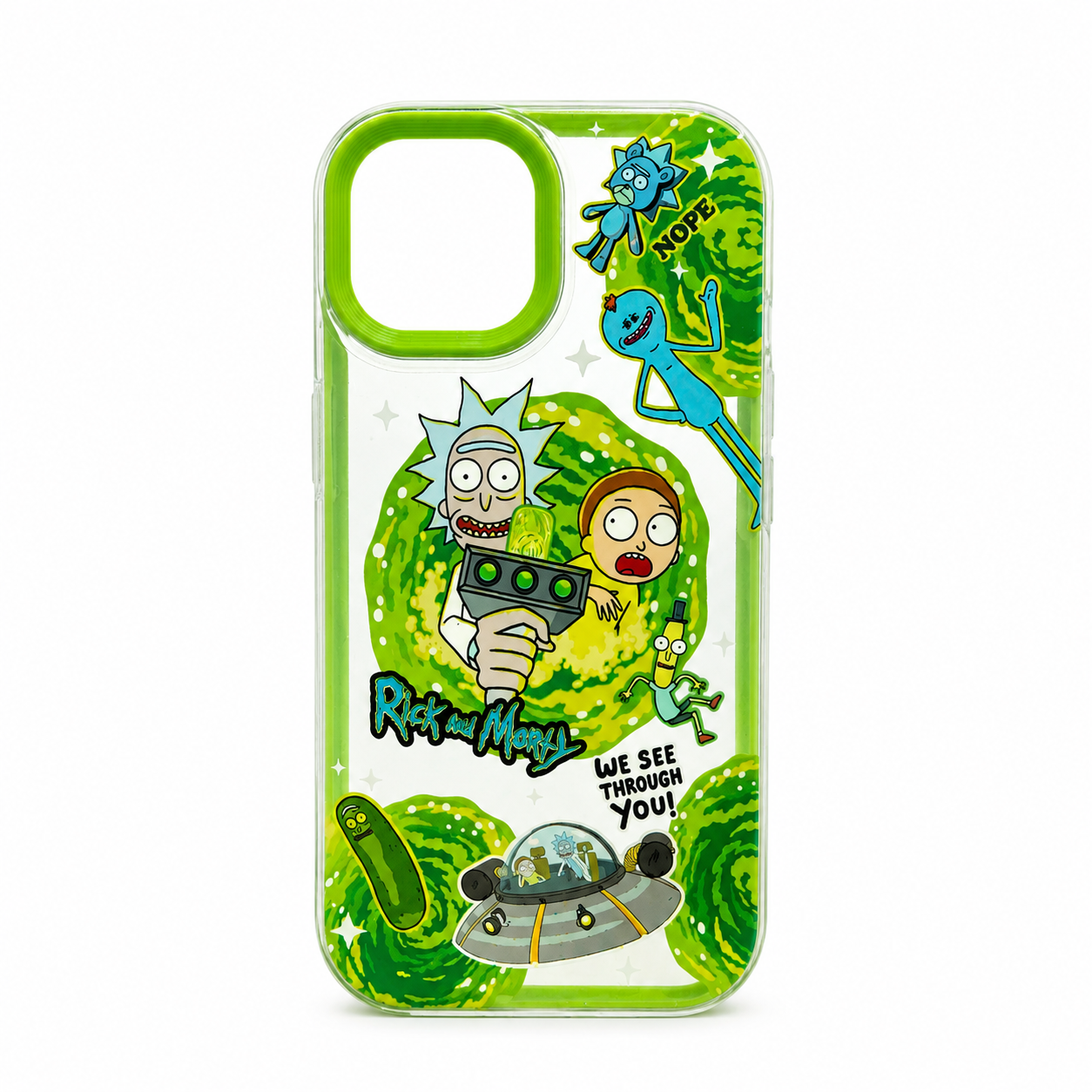 Funda Rick and Morty Portal Oficial Clear para iPhone 13 14 15